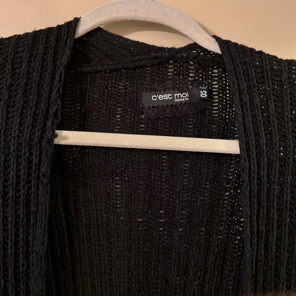 C’est Moi Knit long loose knit Sleeveless Cardigan,with pockets ! - Picture 2 of 3